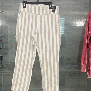 NEW Striped Neutral High-Waist Cropped Pants